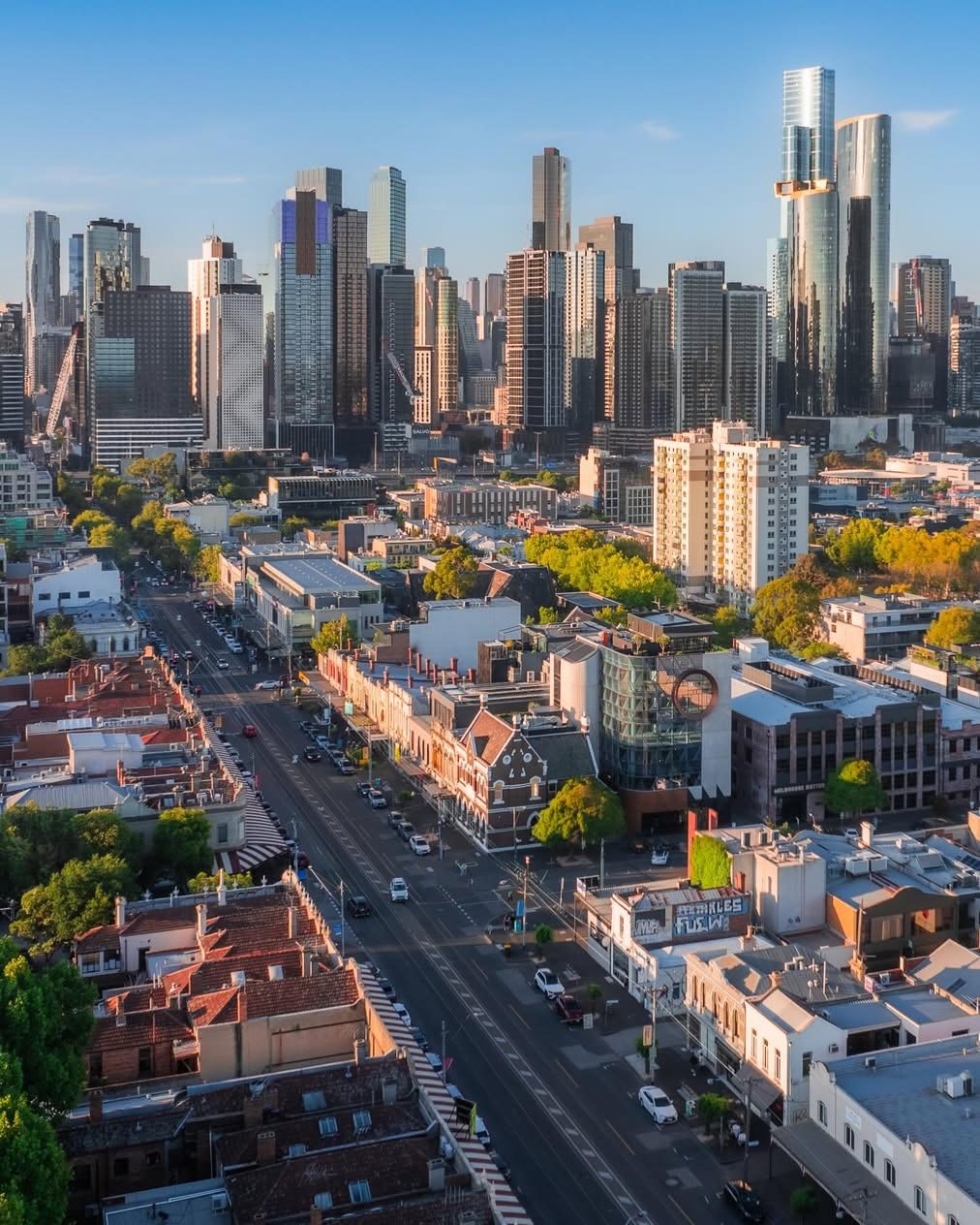 An aerial view of a new residential development in Melbourne